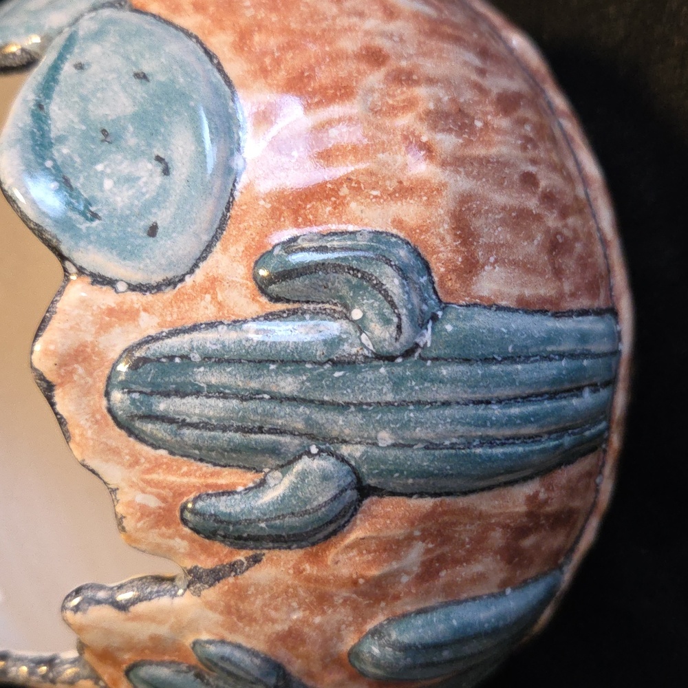 C J NIEHAUS 1993 Hand-Painted DESERT SCENE Pottery - Picture 3 of 8